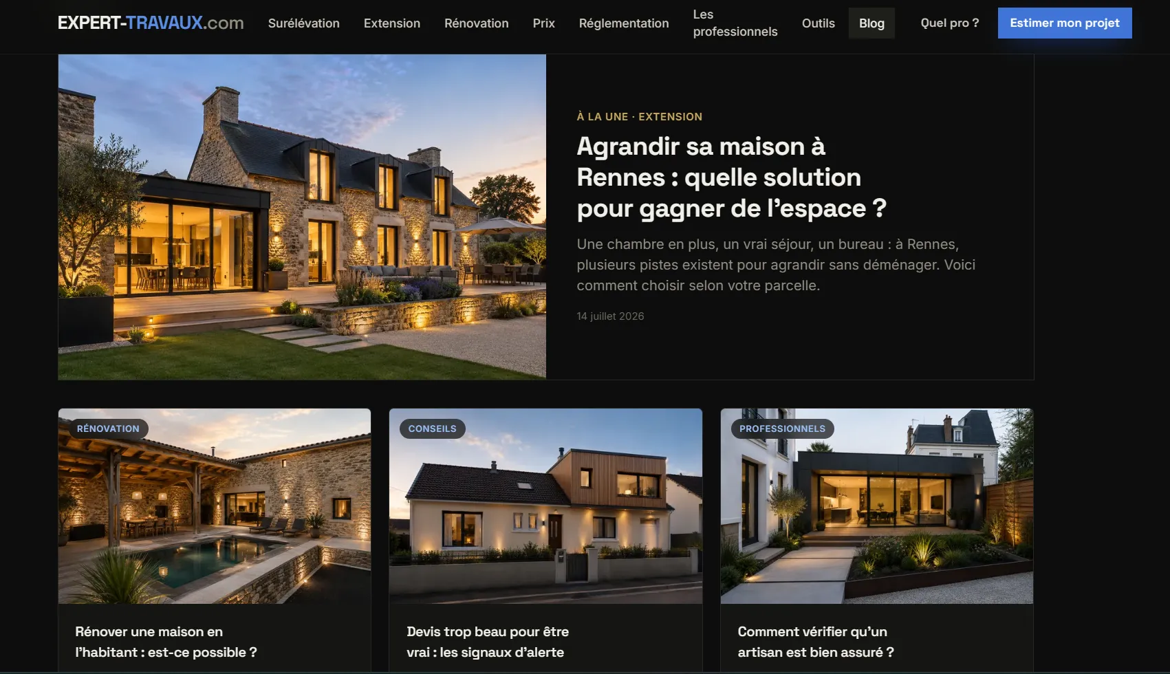 Portail Expert-Travaux — Le blog & les guides locaux