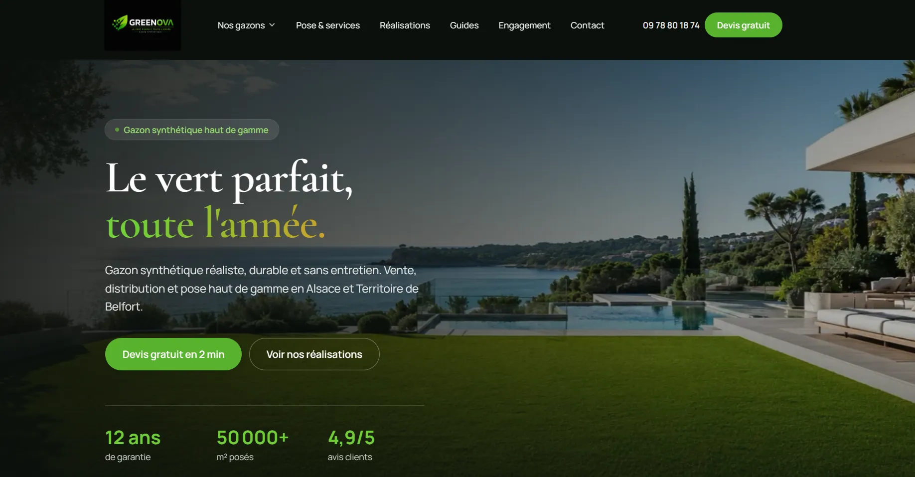 Greenova — Le site vitrine