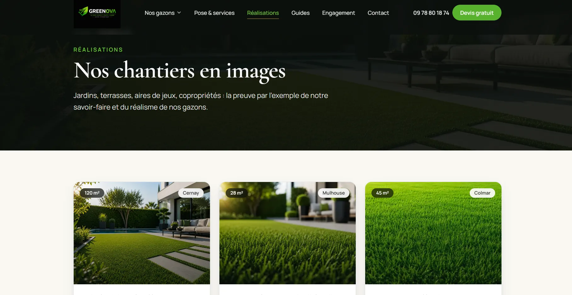 Greenova — Les réalisations