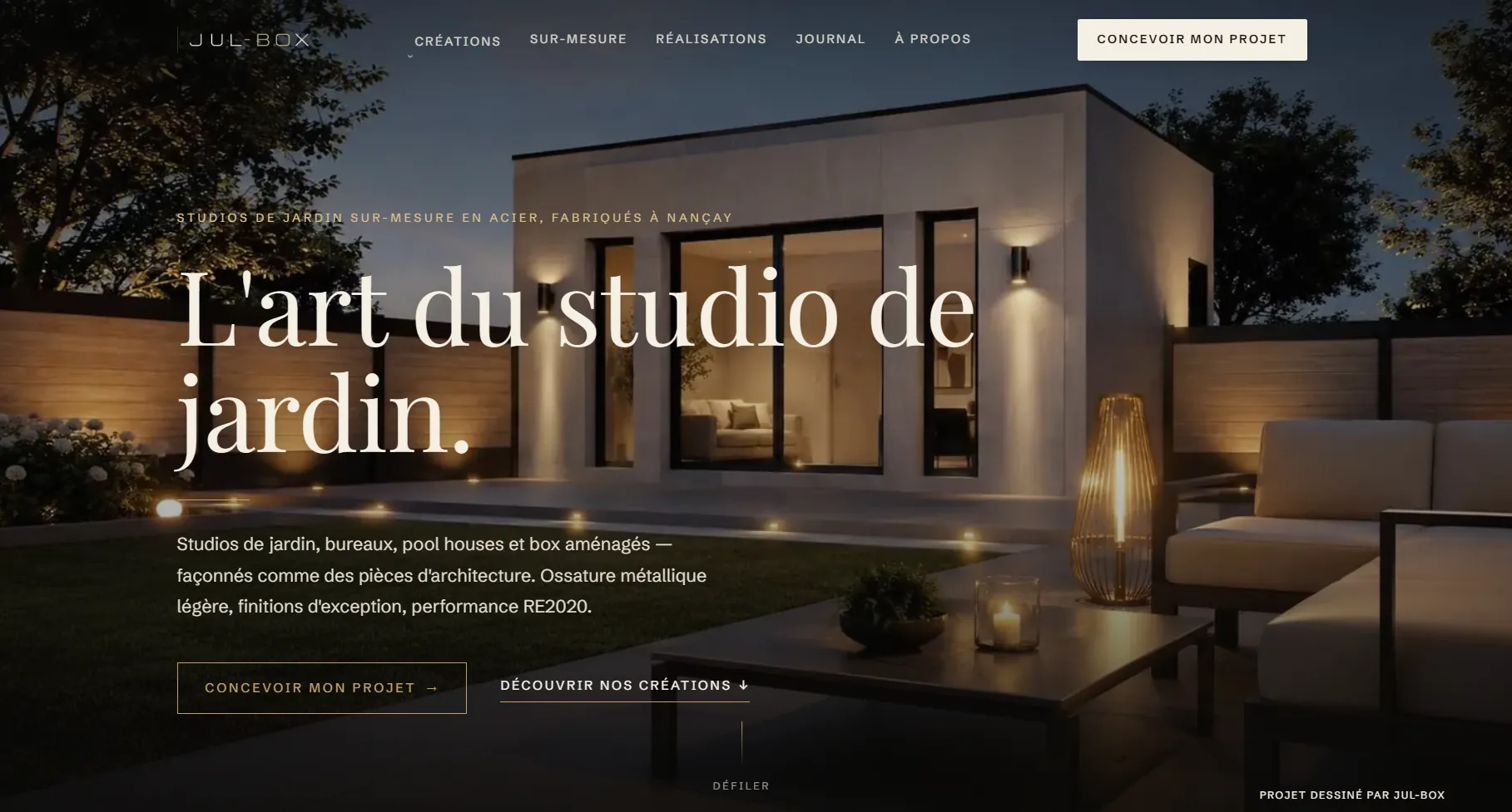 Page d’accueil du site Jul-Box conçu par EOC Consulting