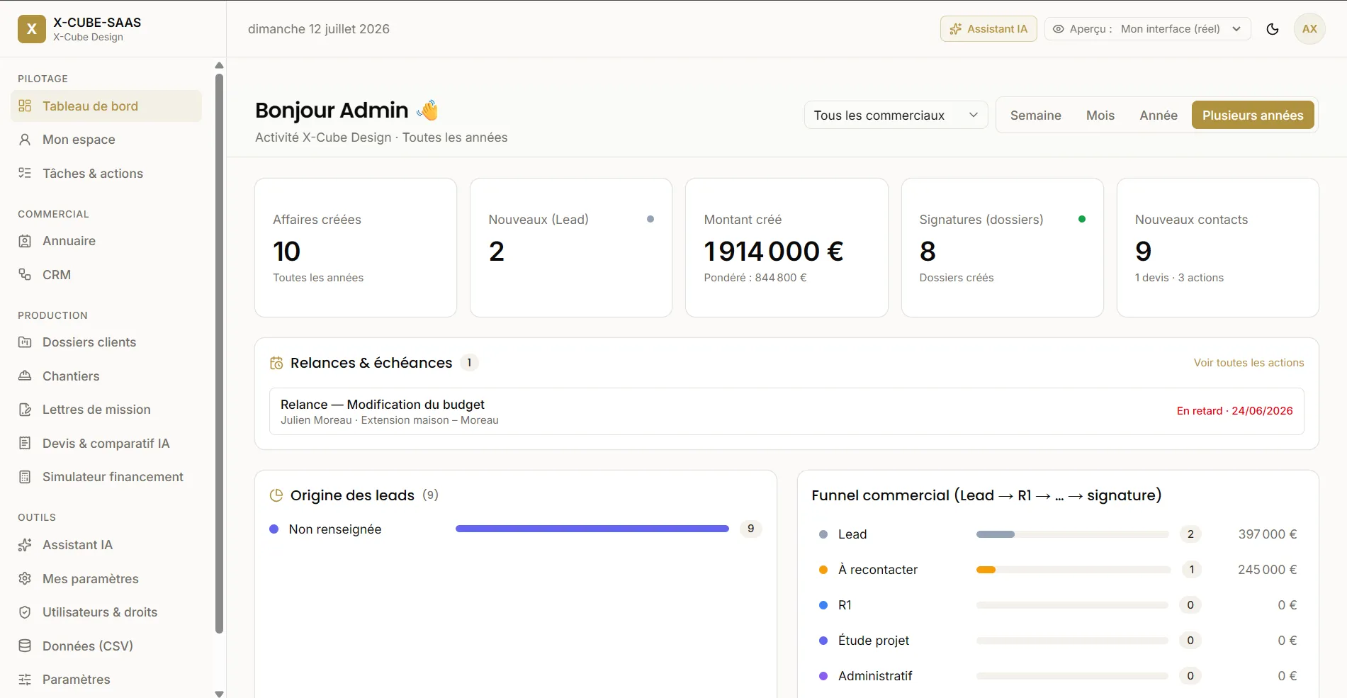 X-Cube Design — Le CRM commercial
